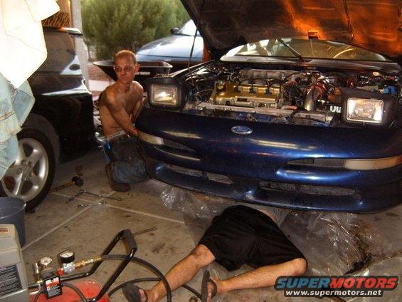 matt doin nothin and franky under the car