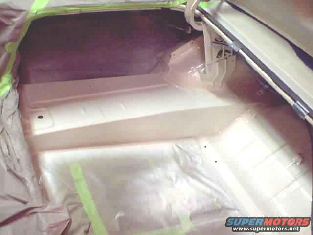 1966 Ford Fairlane trunk interior, painted floor