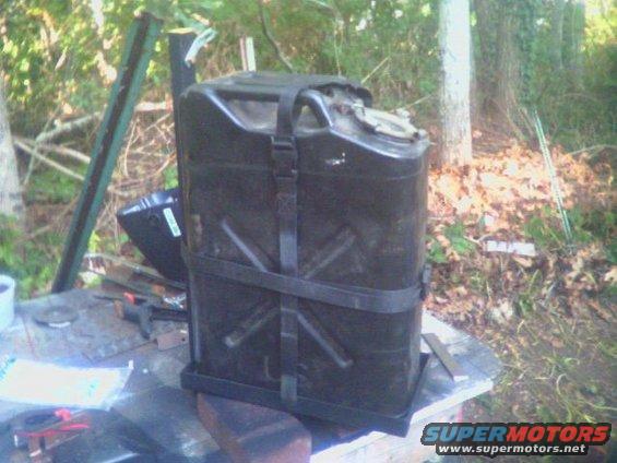 Black jerry can carrier with straps