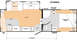 2005 Ford F-250 - This is a floor plan diagram for an RV, detailing the layout of the living space, kitchen, bathroom, and bedroom.