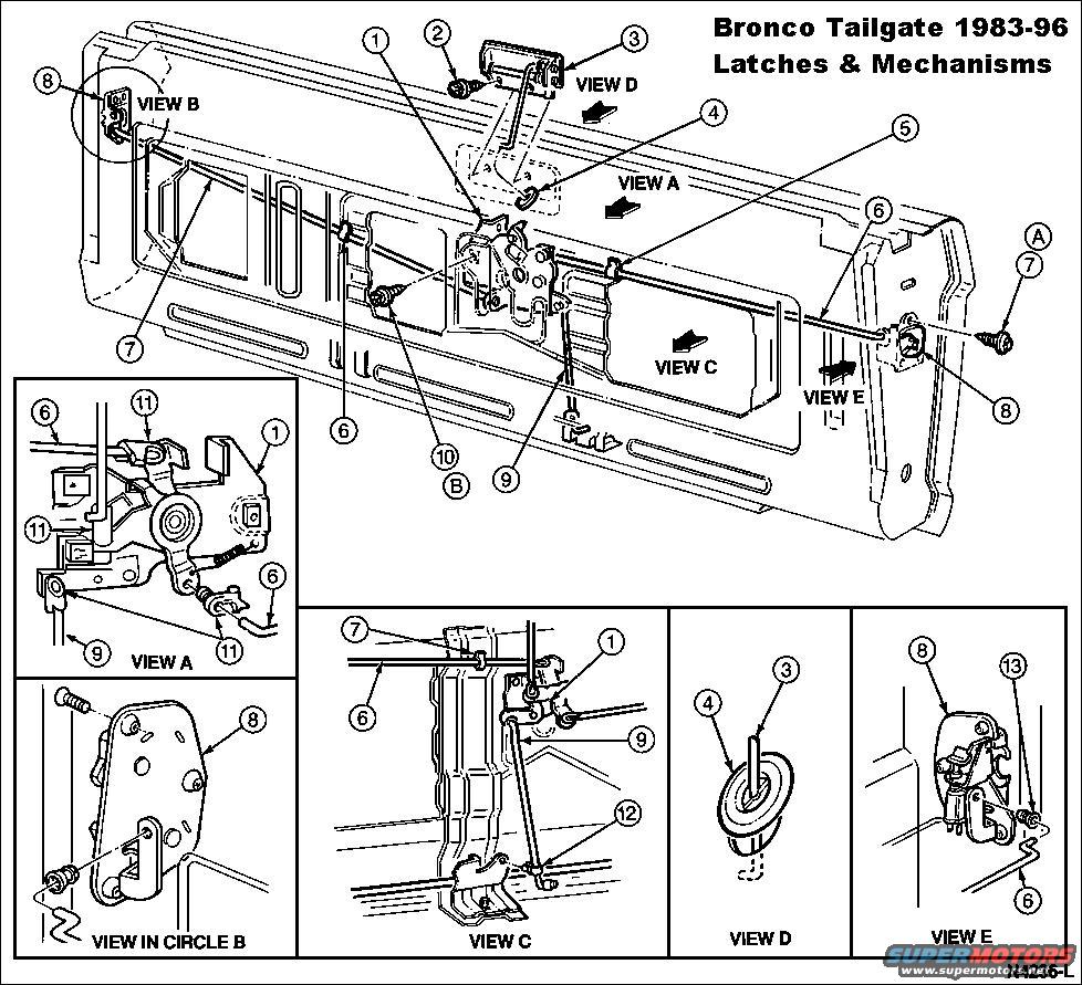 1995 Ford bronco tailgate latch