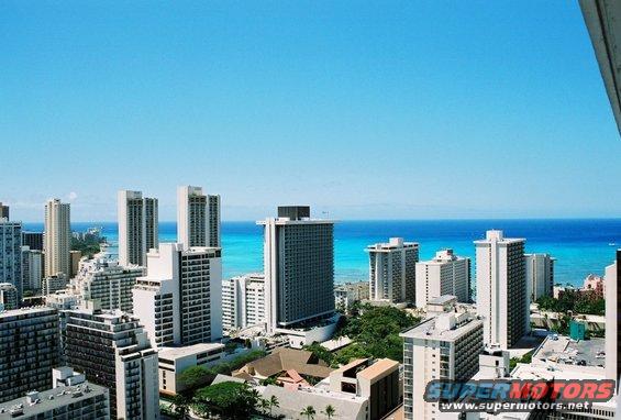 This is the view from my cousin's hotel of Waikiki