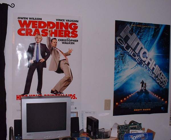 weddingcrashers.jpg My computer, and posters.