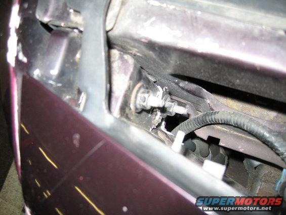 1992 Ford Crown Victoria front fender damage with exposed wiring
