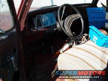 1979 Ford Bronco interior showing dashboard, steering wheel, and seats