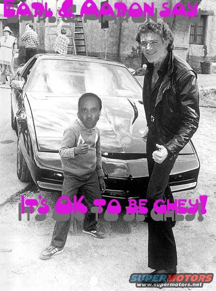 Black 1984 sports car with two men, one in a leather jacket