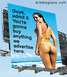 2005 BMW 3 Series - A billboard advertisement text and a woman in a bikini against a blue sky.