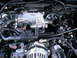 2004 Ford Mustang - The engine bay of a 2004 Ford Mustang shows a silver intake manifold with a running horse emblem and various hoses and wires.