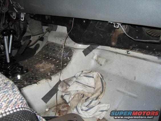 This is how far the heater box comes down inside the cab.