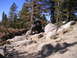 1989 Ford Bronco - Off-road vehicle navigating a challenging rocky terrain in a wooded mountain area.