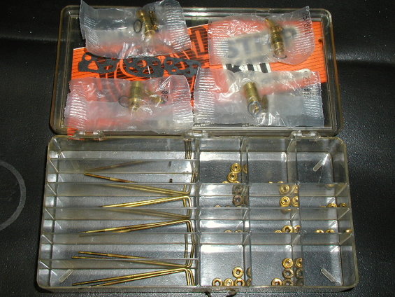 p9250985.jpg Strip Kit for AFB Carbs (and Edlebrock Performer) Contains full selection of metering rods & jets, also new needle valve assemblies