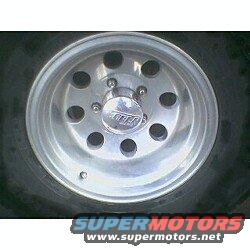 Aftermarket aluminum wheel with 5x5.5 bolt pattern and center cap reading 'SUPER'