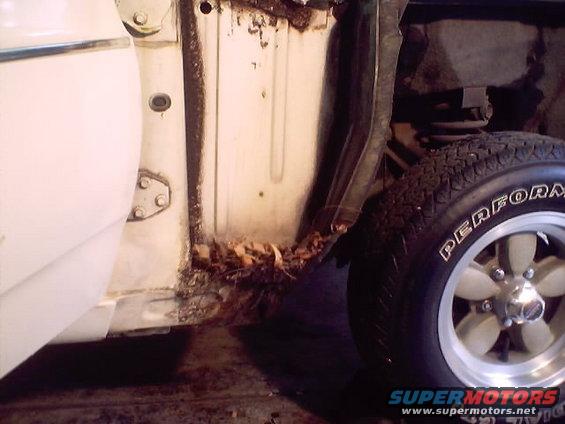 Close-up of a car's door hinge area and a tire with 'PERFORM' visible on the sidewall