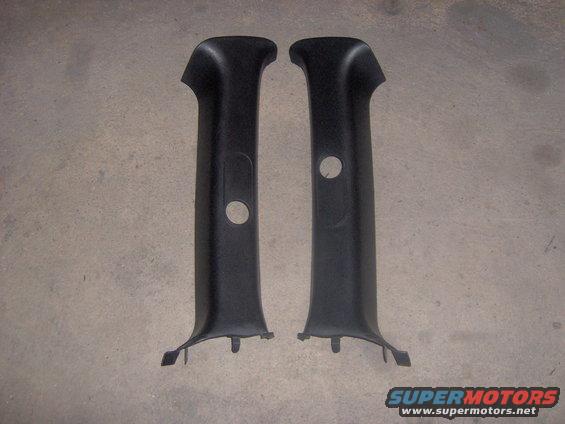 Pair of black interior trim pillars