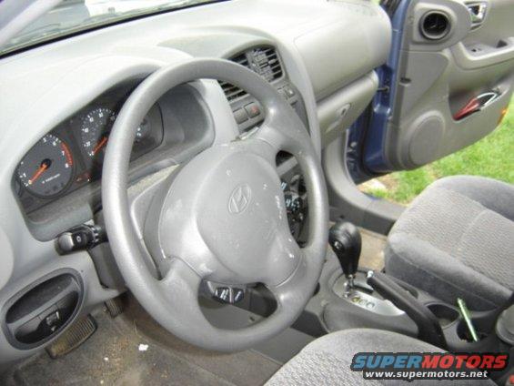 Hyundai steering wheel, dashboard, and center console with gear shifter
