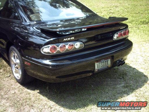 Black Mazda MX-6 rear with MX-6 badge and VTSDAN license plate