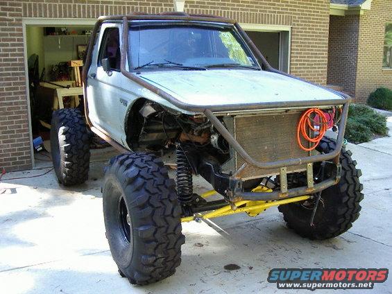 1985 Ford Bronco modified with roll cage and oversized tires