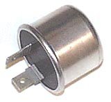Chrome turn signal flasher relay with two metal prongs