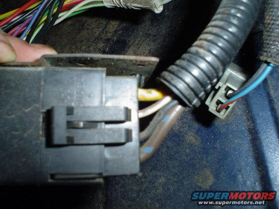 Close-up of a vehicle's electrical connector and wiring harness