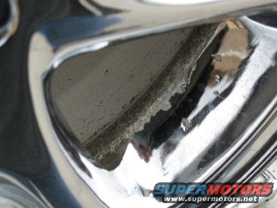 Chrome wheel rim with corrosion