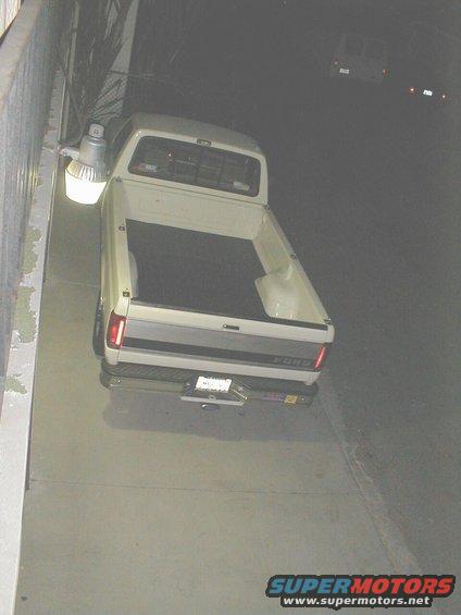 Rear view of a white 1992 Ford F-250 pickup truck