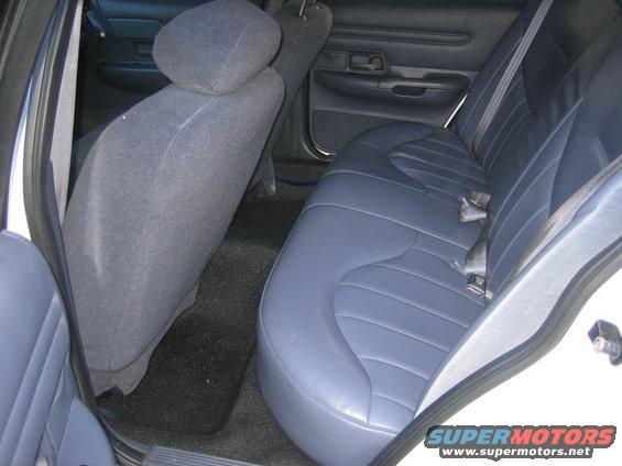 Inside the back of the car.