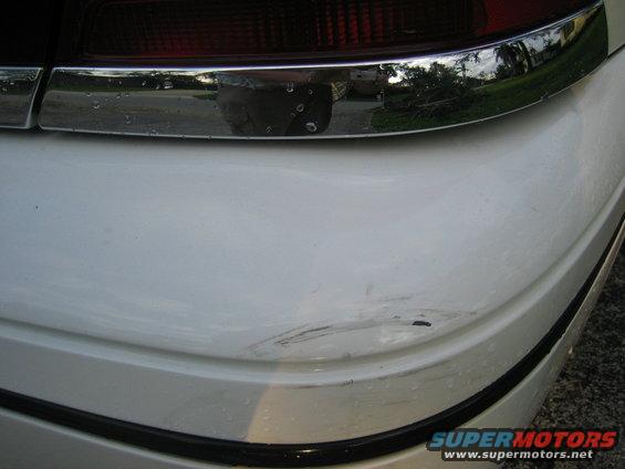 Scuff on right side of back bumper...