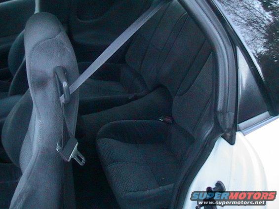 Rear seats and seatbelt in a car interior
