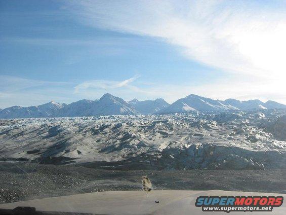 Knik Glacier through the window of the bronco.