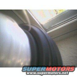 Chrome trim and rubber seal detail