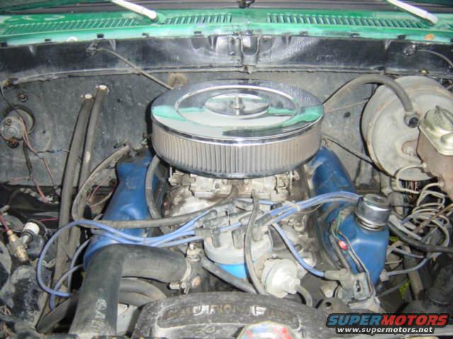 Rebuilt motor bored and stroked to a 413 runs very strong, It has a new alternator, K&N filter edelbrock carb and manifold, cleveland heads and headers.
