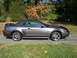 2004 Ford Mustang - Side view of a gray 2004 Ford Mustang convertible with the top up.