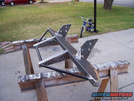 Custom metal bumper on sawhorses