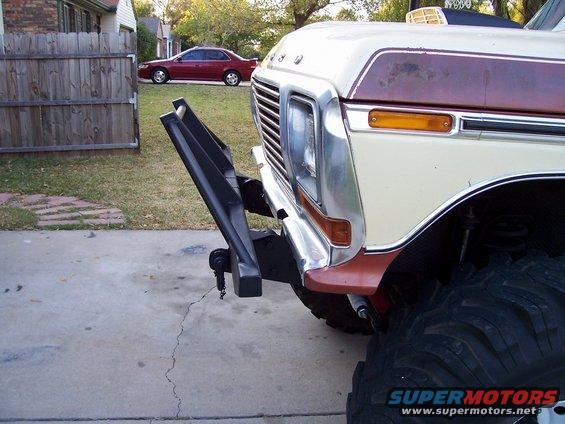 Cream and brown truck front end with custom bumper and grille. 1979 Ford Bronco