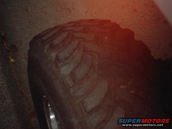 Close-up of a large off-road tire tread