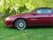 1993 Mazda MX-3 - A red 1993 Mazda MX-3 is parked on a grassy lawn with trees in the background.
