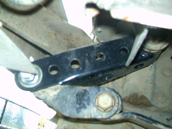 shackle folded up. 
note: I had to cut out the rear bumper so the shackles had room