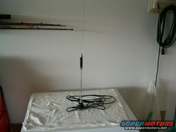 Car antenna with black base and chrome shaft