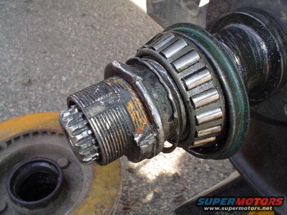 Broken Bearing, welded nut to spindle.