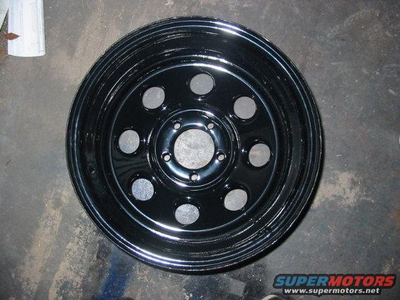 black steel wheel with 5x4.5 bolt pattern