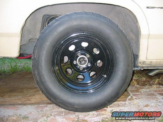 close-up of a black wheel with a BFGoodrich tire on a vehicle