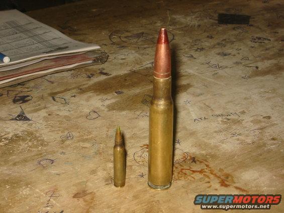 5.56mm on the left, .50cal on the right.