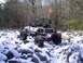 1989 Ford F-350 - Custom off-road buggy navigating a rocky trail covered in snow.