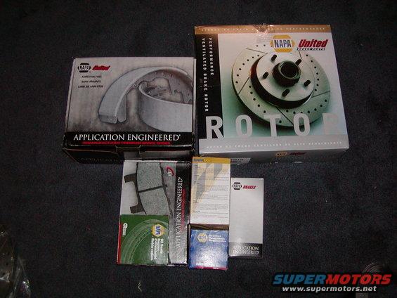 new shoes, fuel filter, spring kit, pads, cross drilled rotors and wheel bearings and wheel seals