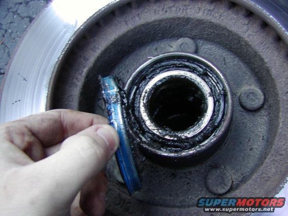 pry it off and now you have access to the inner wheel bearing