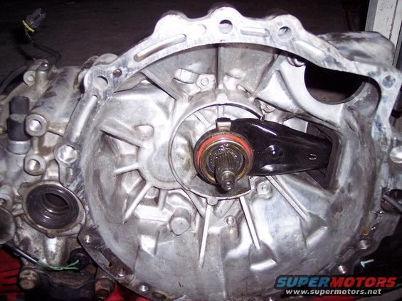 Transmission clutch fork and input shaft