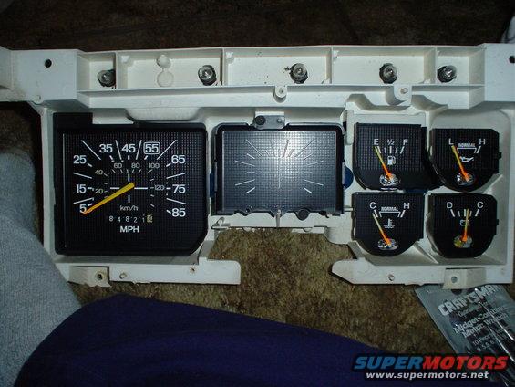 1984 Ford Bronco dashboard gauges showing speedometer, fuel, oil, and temperature