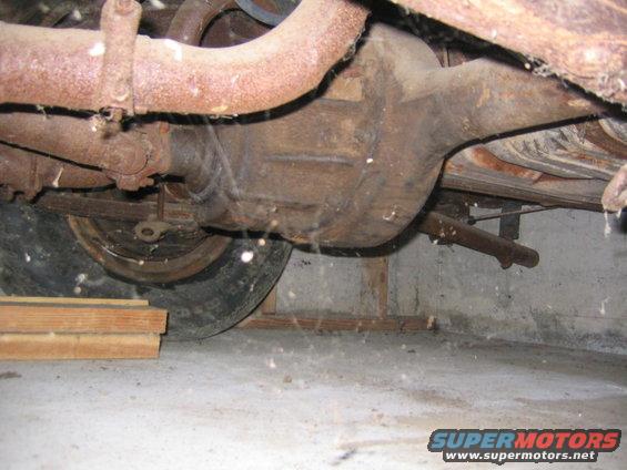 Rear axle and suspension components of an old vehicle