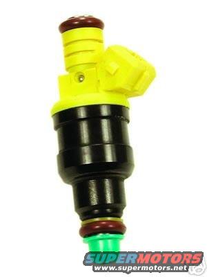 Yellow and black fuel injector with green and red seals