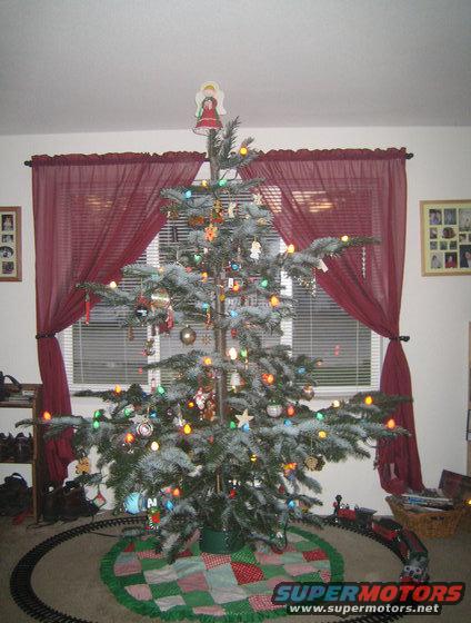 Christmas tree with train set